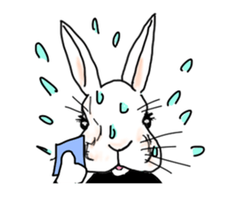 A little gloomy rabbit man sticker #10304561