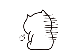 Thick white cat of eyebrows sticker #10306777