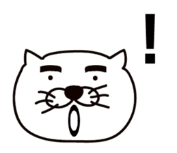 Thick white cat of eyebrows sticker #10306781