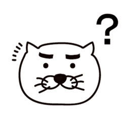 Thick white cat of eyebrows sticker #10306782