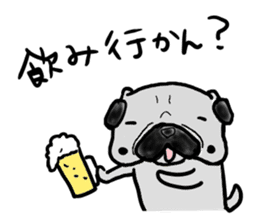 fukuoka pug sticker #10307738