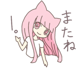 pink kitten girl sticker #10312385