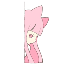 pink kitten girl sticker #10312391