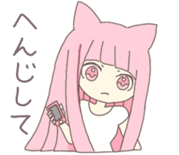 pink kitten girl sticker #10312394