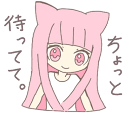 pink kitten girl sticker #10312395