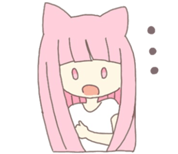 pink kitten girl sticker #10312396