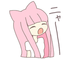 pink kitten girl sticker #10312398