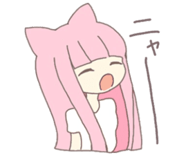 pink kitten girl sticker #10312398
