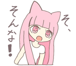 pink kitten girl sticker #10312401
