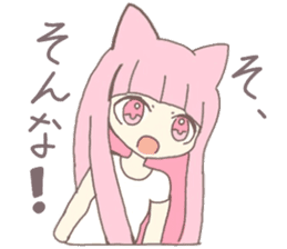 pink kitten girl sticker #10312401