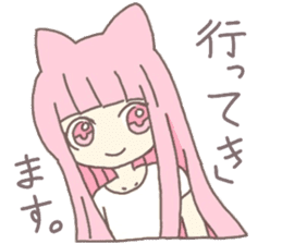 pink kitten girl sticker #10312402