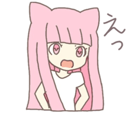 pink kitten girl sticker #10312403