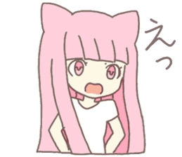 pink kitten girl sticker #10312403