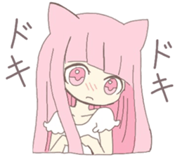 pink kitten girl sticker #10312407