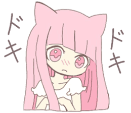 pink kitten girl sticker #10312407