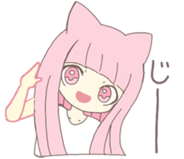 pink kitten girl sticker #10312408