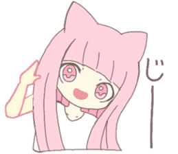 pink kitten girl sticker #10312408