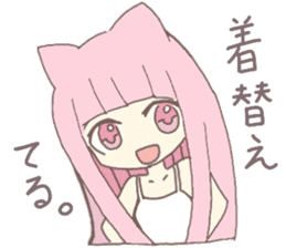 pink kitten girl sticker #10312410