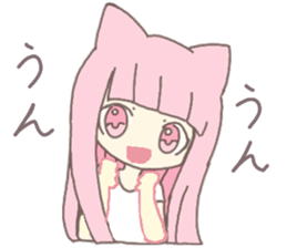 pink kitten girl sticker #10312411