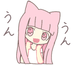 pink kitten girl sticker #10312411
