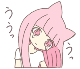 pink kitten girl sticker #10312412