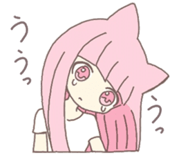 pink kitten girl sticker #10312412