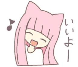 pink kitten girl sticker #10312414
