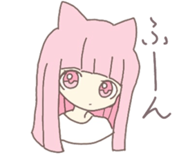 pink kitten girl sticker #10312418