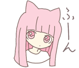 pink kitten girl sticker #10312418