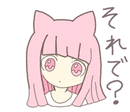 pink kitten girl sticker #10312422