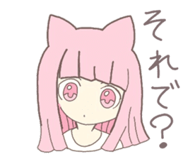 pink kitten girl sticker #10312422