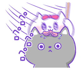 Grooming cat sticker #10312829