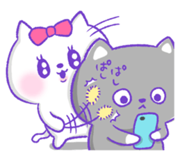 Grooming cat sticker #10312843