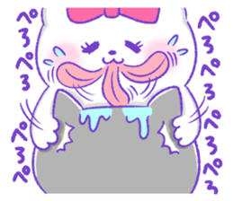 Grooming cat sticker #10312847