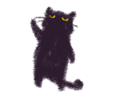 Little Black Cat Momo. sticker #10317098