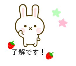 Rabbit Strawberry Balloon sticker #10317536