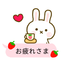 Rabbit Strawberry Balloon sticker #10317542
