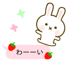 Rabbit Strawberry Balloon sticker #10317565