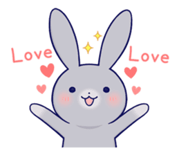 Lovey-dovey rabbit Gray rabbit ver 2 sticker #10317624