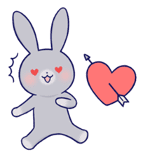 Lovey-dovey rabbit Gray rabbit ver 2 sticker #10317628