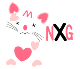 Heart-shaped cat Sticker03 sticker #10319005