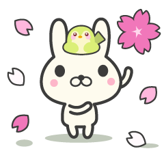 Flowers bloom spring rabbit stickers