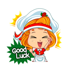 Cheerful Girl! Cute Emot sticker #10319898