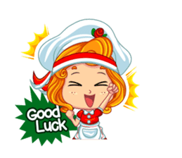 Cheerful Girl! Cute Emot sticker #10319898