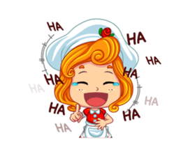 Cheerful Girl! Cute Emot sticker #10319902