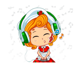 Cheerful Girl! Cute Emot sticker #10319909