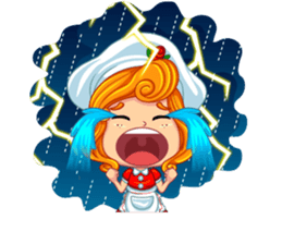 Cheerful Girl! Cute Emot sticker #10319917