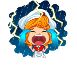 Cheerful Girl! Cute Emot sticker #10319917