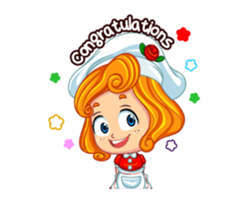 Cheerful Girl! Cute Emot sticker #10319919