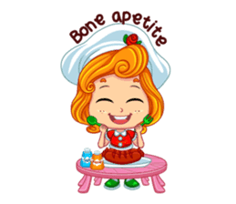 Cheerful Girl! Cute Emot sticker #10319921